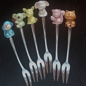 Vintage set of SIX Animal food/coctail picks